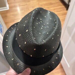 Stylish Black Fedora Hat with Dots